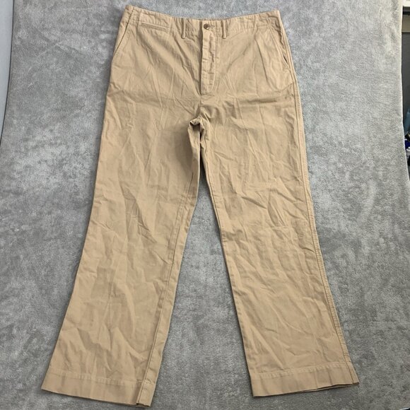 RE/DONE 90s High-Rise Trousers Womens 32 Button Fly Twill Chino Washed Khaki - Picture 3 of 13